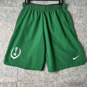 Nike Michigan State Spartans Shorts Men Small Green Dri-Fit NCAA Football Sports
